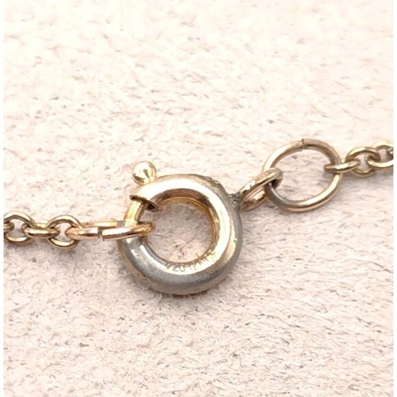 Vintage 1/20 12K Gold Filled Bar Station Rolo Chain Necklace 14” 1.3mm 1.46g - Picture 6 of 10